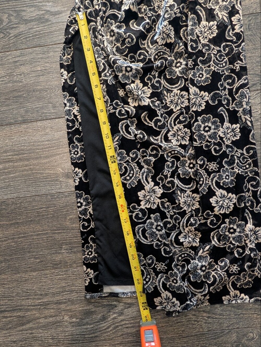 Laundry By Shelli Segal Velvet Dress Floral Tank Slit - Picture 7 of 10